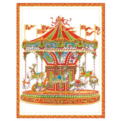 Christmas card Christmas carousel 12 x 15 cm