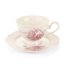 Sada dvou porcelánových šálků s podšálkem Pivoňky 220 ml