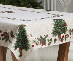 Tapestry christmas tablecloth with tree motif