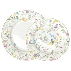 Porcelánová sada 2 ks talířů Rozkvetlá zahrada