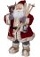 Vianočná dekorácia Santa v červenom kabáte s lyžami 80 cm