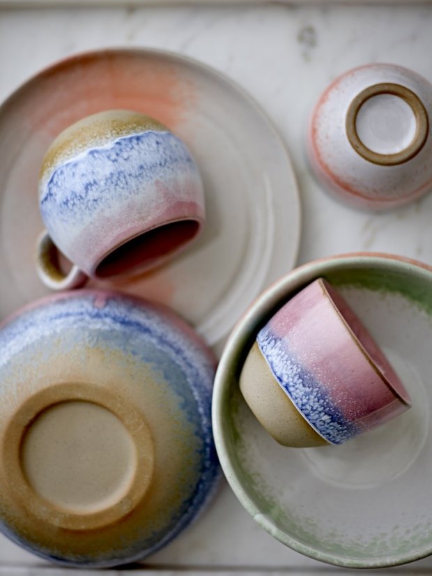 Stoneware mug Pink-blue 275 ml