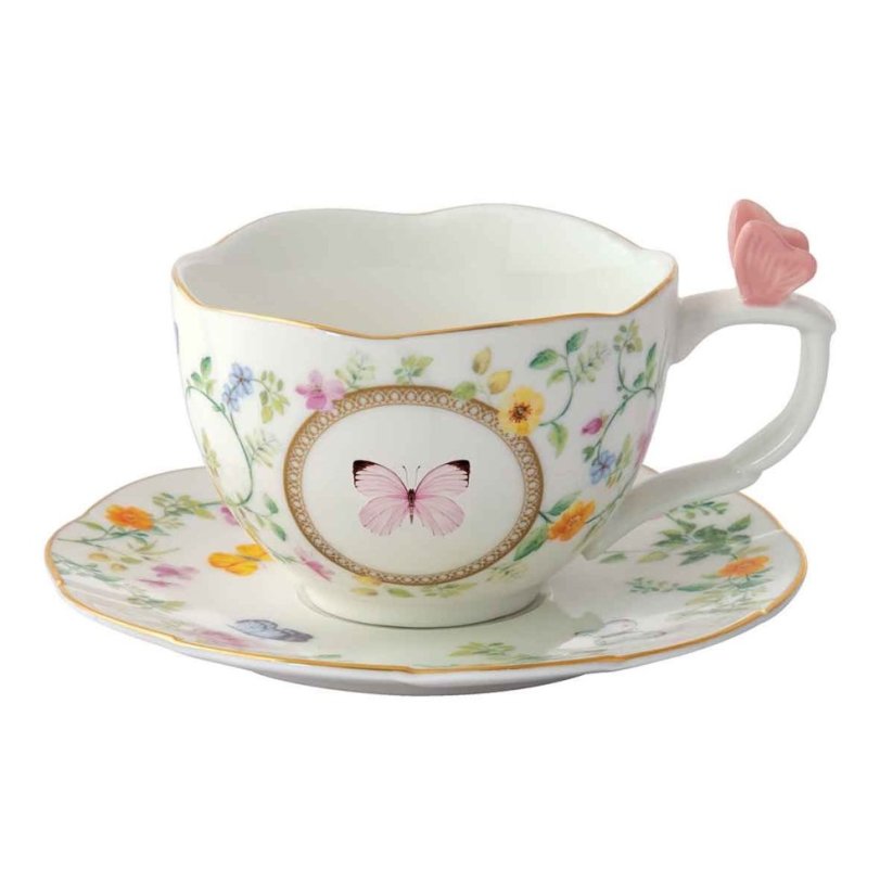 Porzellantasse mit Untertasse Butterfly 240 ml