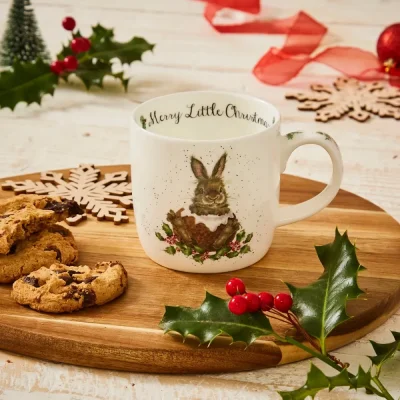 Porcelánový hrnek Králíček ve vánočním pudinku 310 ml