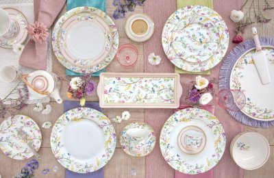 Set of 4 porcelain dessert plates Blooming Garden 19 cm