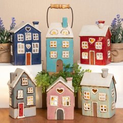 Ceramic candle holder House 28 cm