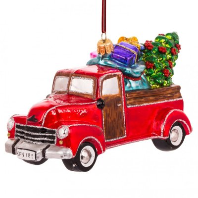 Collectible glass tree ornament Car with tree