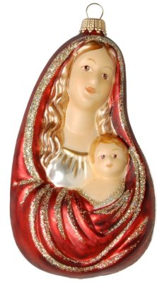 Sammelbaumschmuck aus Glas Jungfrau Maria mit Kind