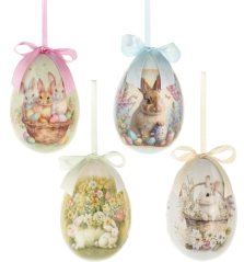 Veľkonočné dekoratívne vajíčka na zavesenie 4 ks
