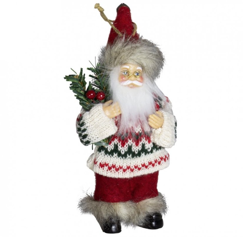 Ozdoba na stromček Santa vo svetri 18 cm - Typ: s dárky