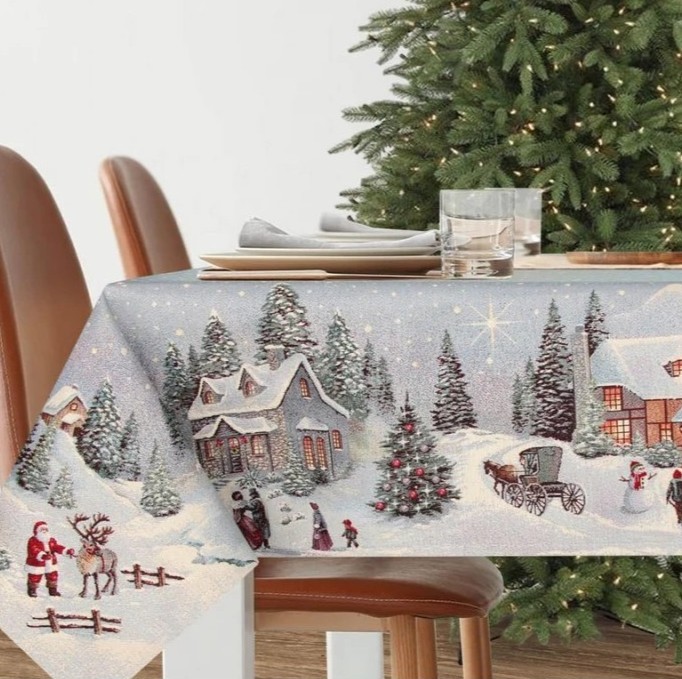Vánoční ubrus s motivem Večer o vánocích