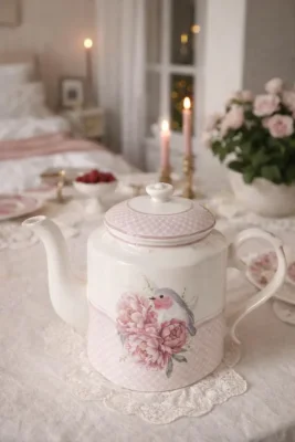 Porcelánová čajová kanvica Peonies 1,1l