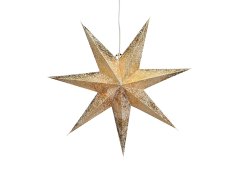 Golden Christmas Star lighted decoration 7-point 60 cm