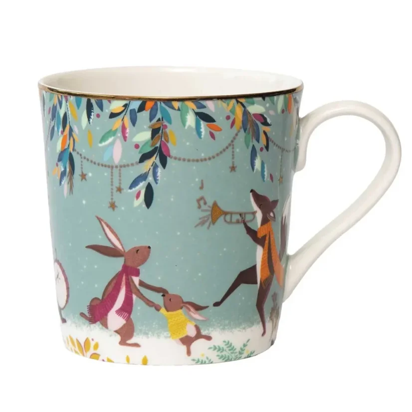 Porcelain mug with 22k gold Winter Magic - Merry Band 340 ml