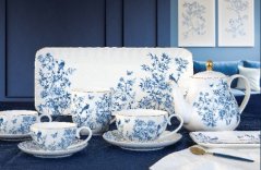 Porzellantasse mit Untertasse Blaue Blumen 200 ml