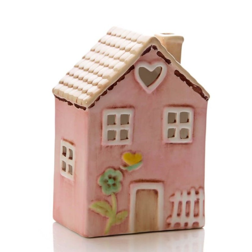 Świecznik ceramiczny Letni domek 17 cm