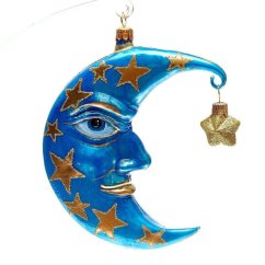 Sběratelská skleněná ozdoba na stromeček Měsíc