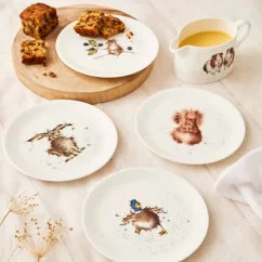 Sada porcelánových talířů Zvířata 4 ks