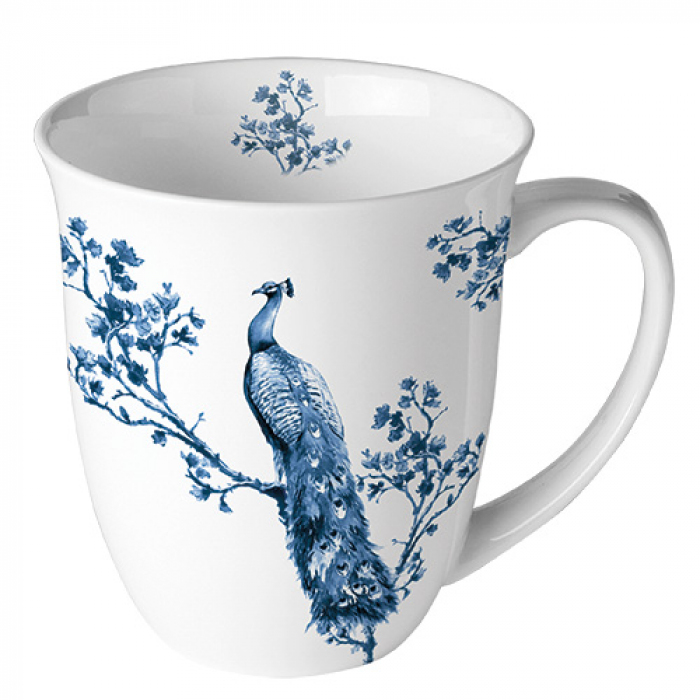 Porcelánový hrnek Modrý páv 400 ml