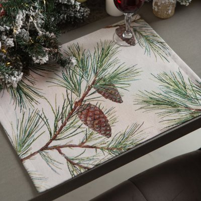 Tapestry christmas placemat with motif Pinecones 35x45 cm