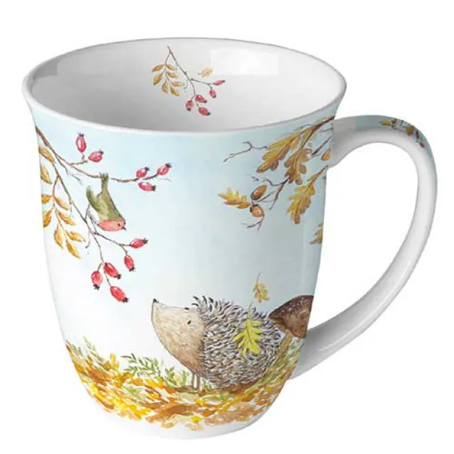 Porcelánový hrnek Podzim - Ježek 400 ml