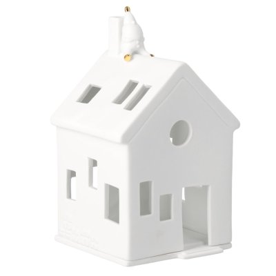 Porcelain candle holder House with Santa 17 cm