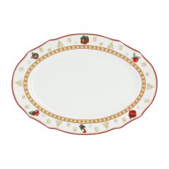 Porcelain oval serving plate Christmas decorations 32 cm