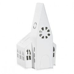 Porcelánový svícen Domek - Kostel 22 cm
