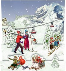 Postcard mini advent calendar In the mountains 11,5x16,5 cm