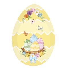 Porcelánový servírovací tanier Veľkonočné vajíčko žltý