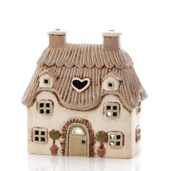 Świecznik ceramiczny Letni domek 18 cm
