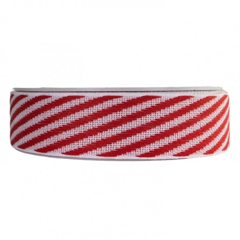 Christmas Fabric Ribbon Striped 2,5 cm x 15 metres