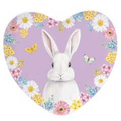 Porzellan Servierplatte Ostern Herz lila