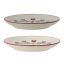 Set of 2 stoneware plates Christmas decoration 16 cm