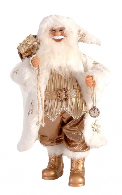 Vianočné dekorácie Santa bielo-zlatý 64 cm