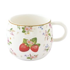 Porzellantasse Erdbeeren 400 ml