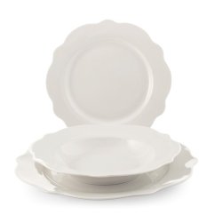 Porcelánová vánoční jídelní sada pro 6 osob Bílé Vánoce 18 ks