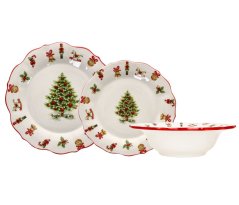Keramisches Weihnachts-Essgeschirr Weihnachtsbaum 3 Stück