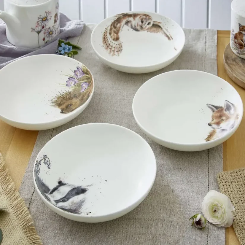 Sada porcelánových misiek Lesné zvieratá 4 ks