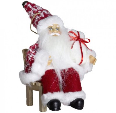 Christbaumschmuck Weihnachtsmann im roten Mantel 18 cm