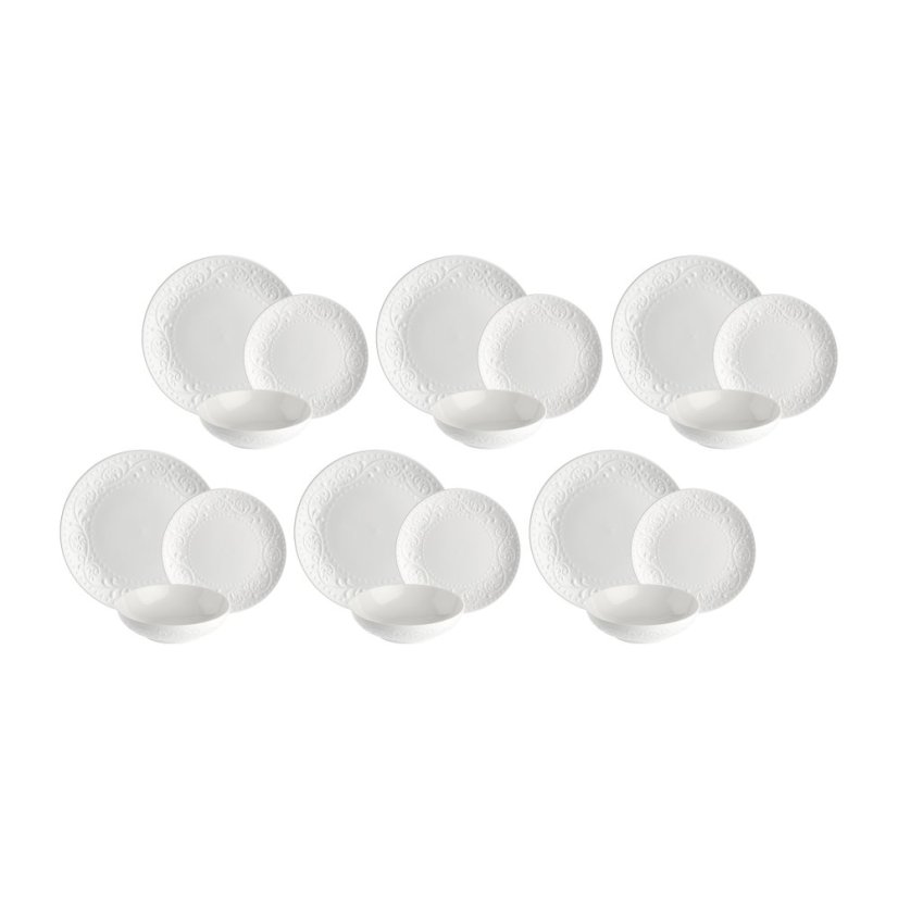 Porcelánová jídelní sada Sněhová vánice 18 ks