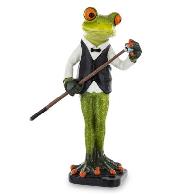 Frosch Billardspieler Statuette