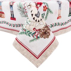 Tapestry Christmas tablecloth with Nutcracker motif