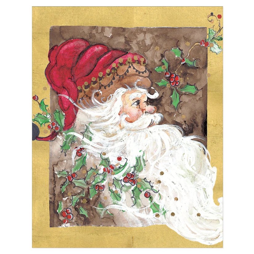 Christmas card Santa 10 x 12 cm