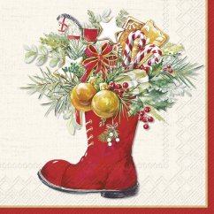 Christmas paper napkins Bota with gifts 20 pcs
