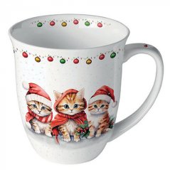 Porzellan Weihnachtsbecher Kätzchen 400 ml