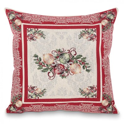 Tapestry Christmas pillowcase with Christmas decorations red 45x45 cm