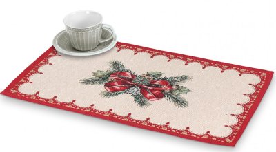 Tapestry Christmas placemat with Christmas ribbon motif 32x50 cm