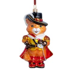 Sběratelská skleněná ozdoba na stromeček Kocour v botách