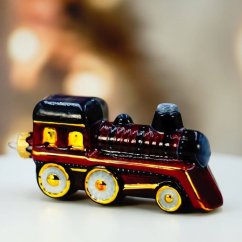 Sběratelská skleněná ozdoba na stromeček Vánoční expres